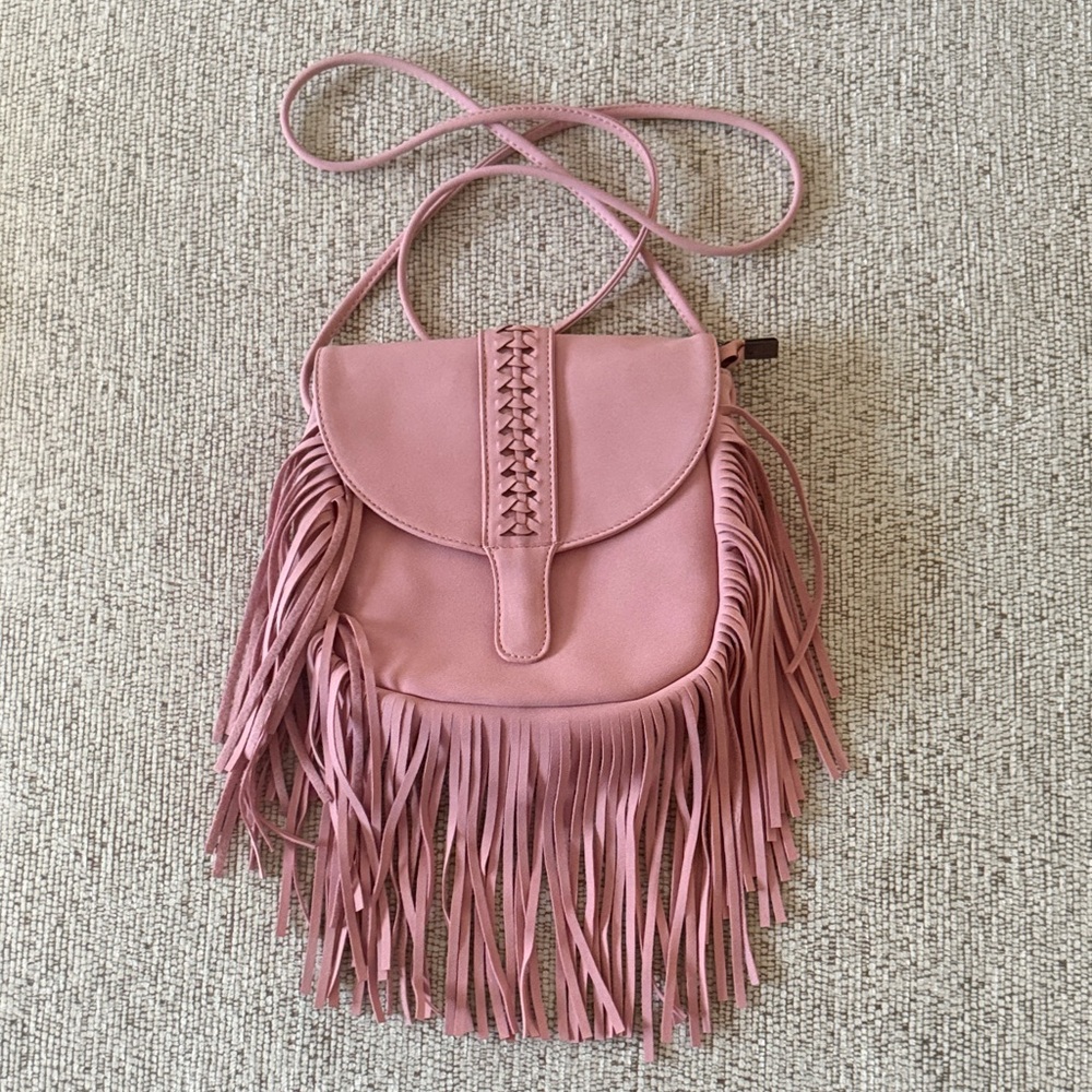 Fringe Pink Shoulder Bag